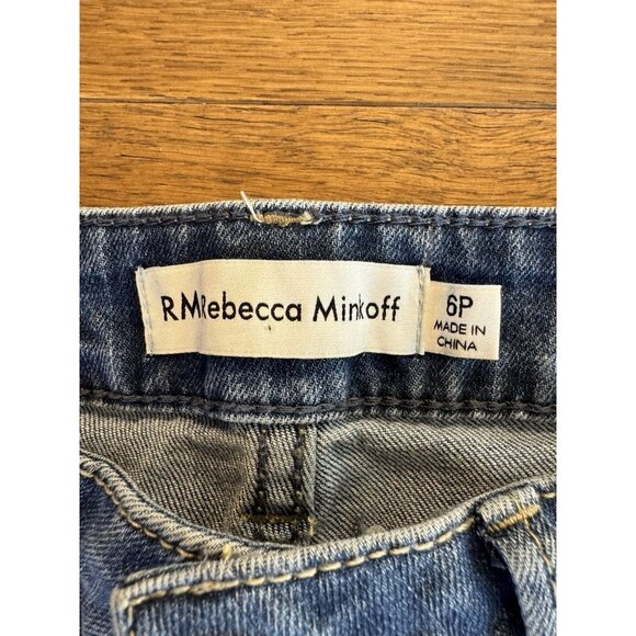 NWT Rebecca Minkoff High Waist Wide Leg Jeans Indigo Size 6P - Picture 4 of 13